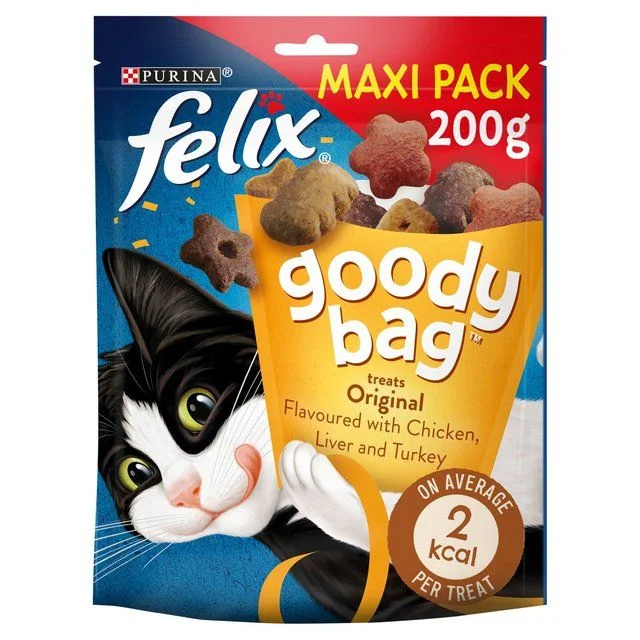    - Cat food for pregnant and nursing cats  Felix Goody Bag Original Chicken Liver and Turkey Cat Treats   200g