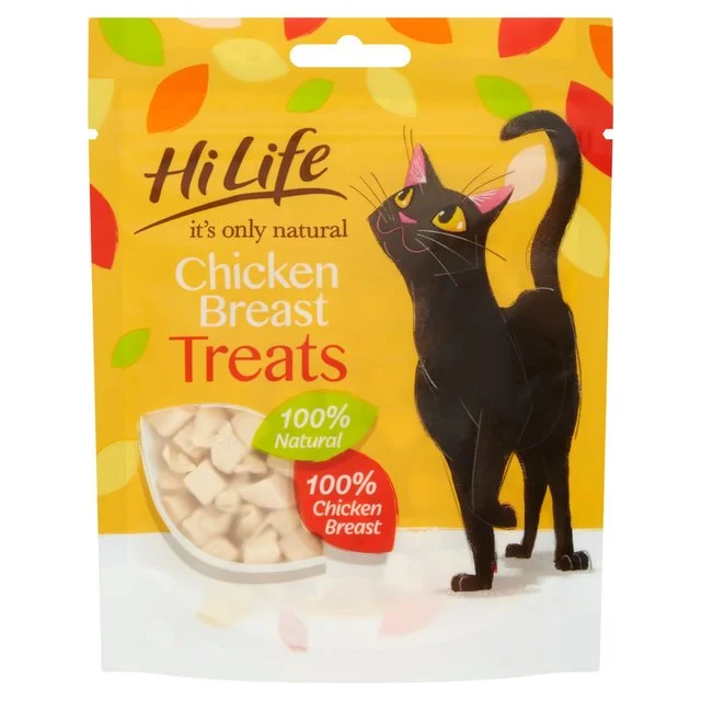    - High-protein cat food  HiLife It's only Natural Chicken Breast Cat Treats   30g