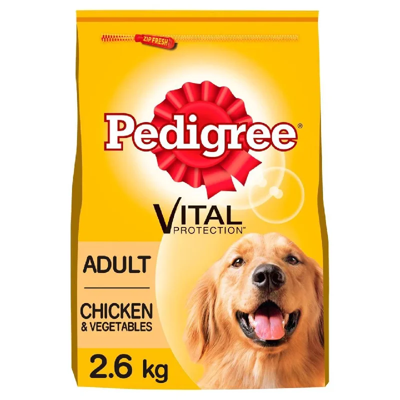 - Special food for senior dogsPedigree Adult Complete Dry Dog Food with Chicken and Vegetables 2.6kg