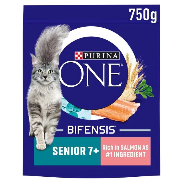    - Kitten food  Purina One Senior 7+ Salmon Dry Cat Food   750g